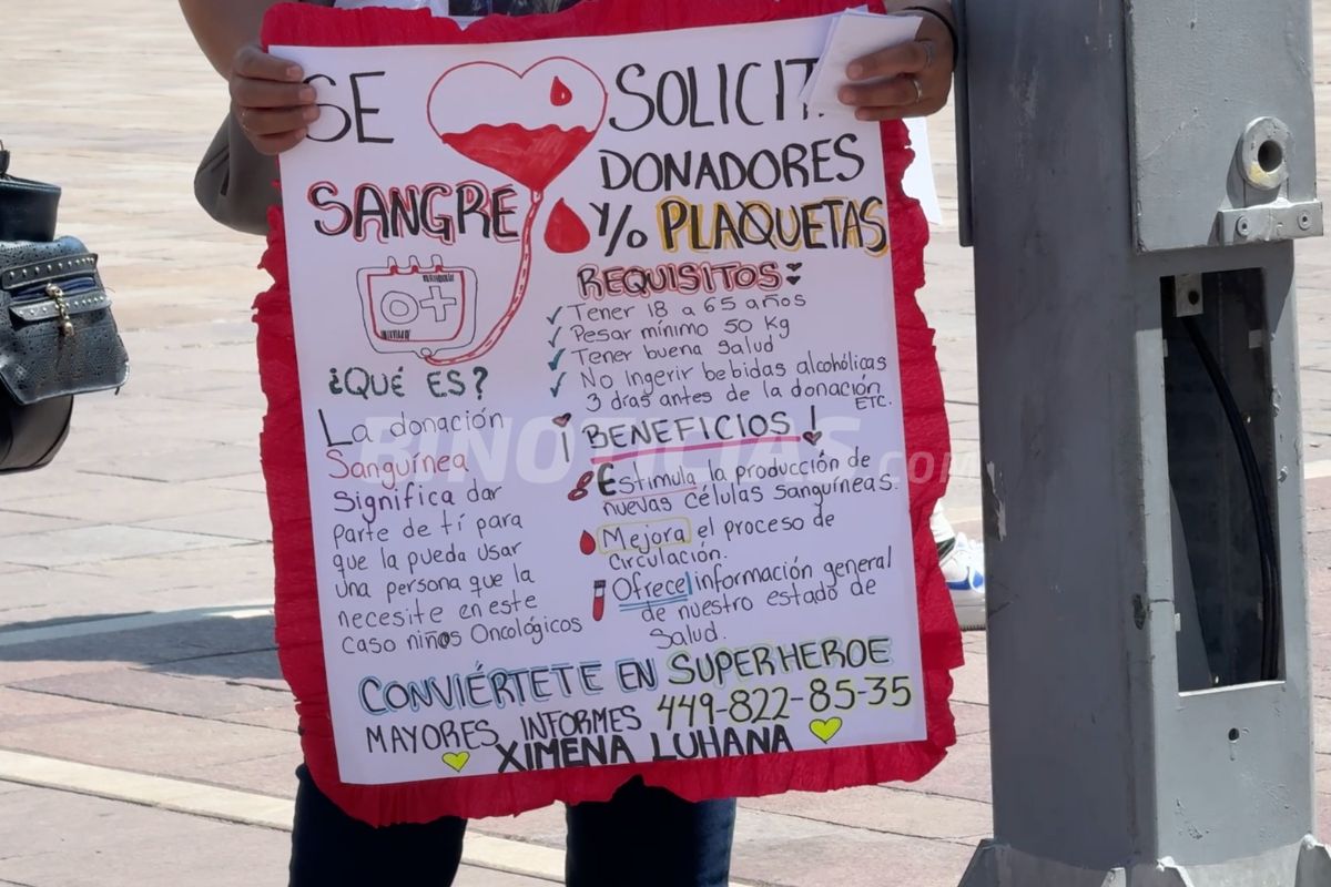 Manifestantes también recuerdan a necesidad de donadores de sangre y plaquetas.