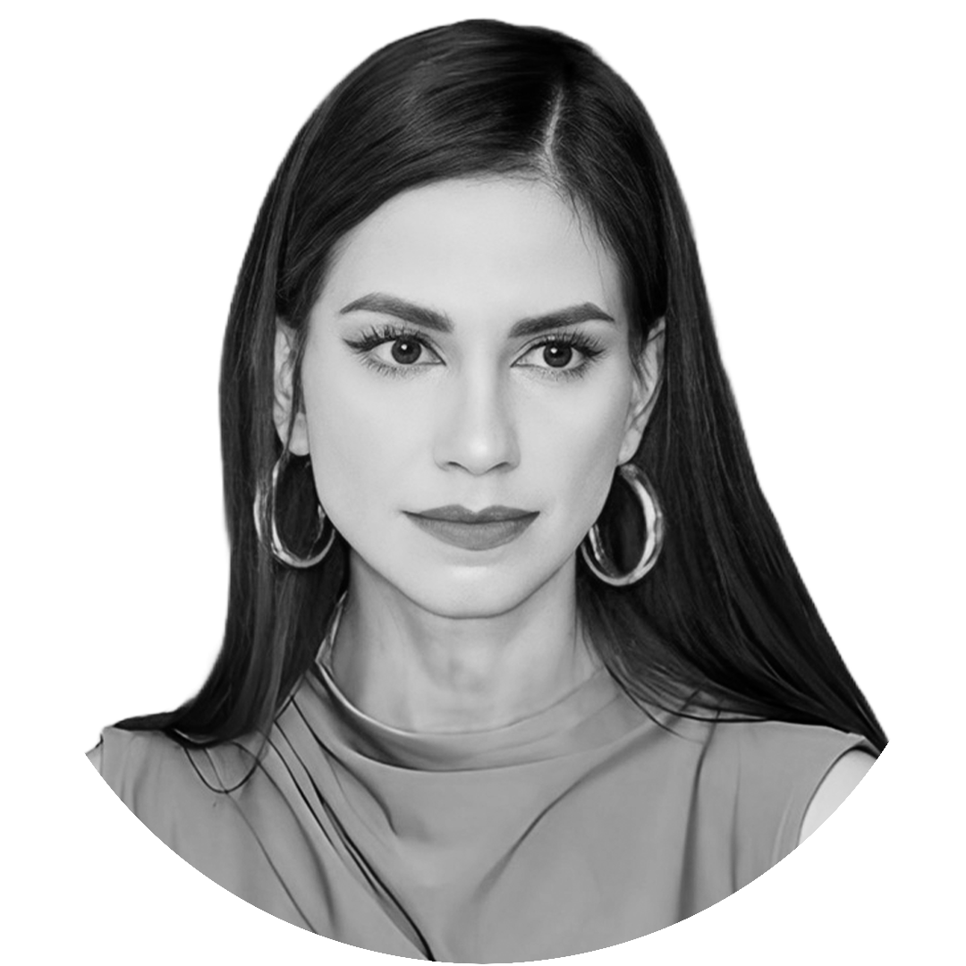 Retrato de Hilda Hermosillo Hernández en blanco y negro