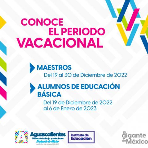 Vacaciones escolares arrancan el 19 de diciembre