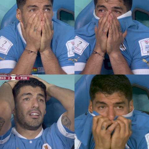 Suárez llorando