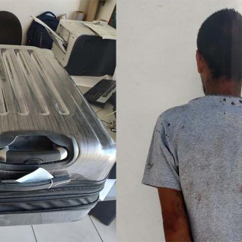 El delincuente ya estaba acomodando en una maleta los objetos que se quería llevar, pero llegó la Policía Municipal 