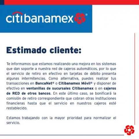 Aviso de Citibanamex 
