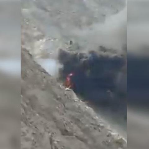 Incendio en mina de oro 