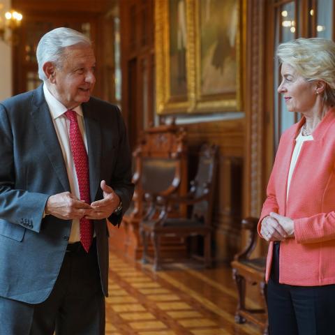 AMLO y Ursula von der Leyen 