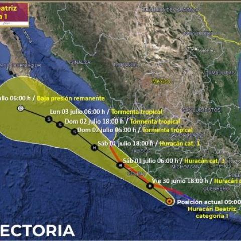 Beatriz ya es huracán categoría 1