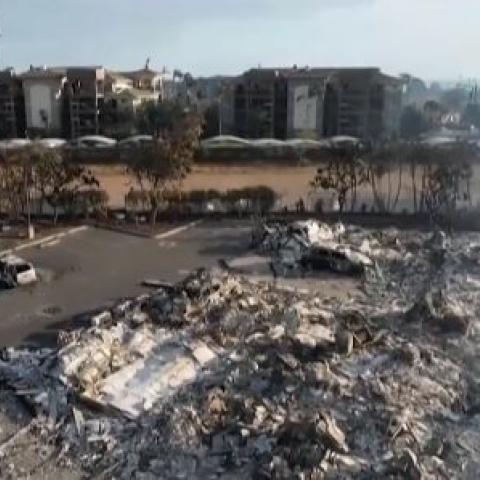 Devastación por incendio 