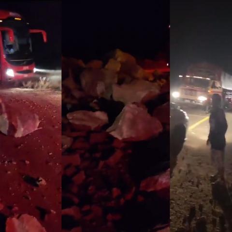 [VIDEO] Registran derrumbes en carreteras tras sismo de magnitud 6.0 en Oaxaca