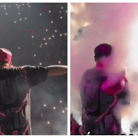 Vocalista de Fuerza Regida sufre incidente con máquina de humo durante concierto