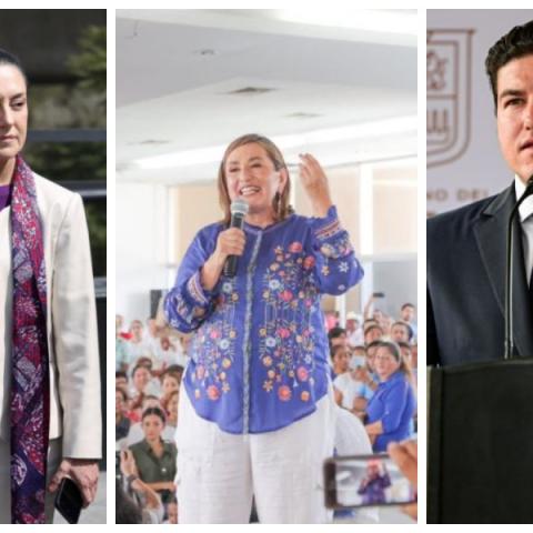 Claudia Sheinbaum, Xóchitl Gálvez y Samuel García 