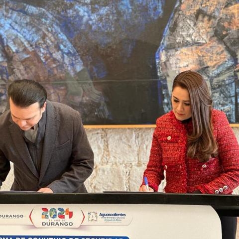 Aguascalientes firma convenio de seguridad con Durango