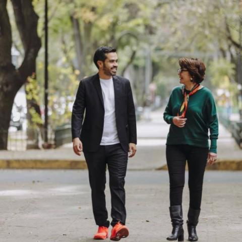 Jorge Álvarez Máynez con Patricia Mercado 