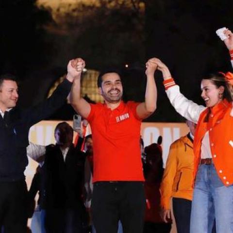 Jorge Álvarez Máynez e integrantes de MC 
