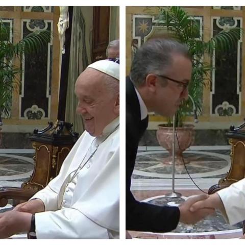 Florinda Meza y Chumel Torres se reunieron con el Papa Francisco en el Vaticano