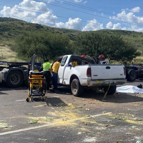 La camioneta en la que viajaban se estrelló contra un remolque tipo plataforma que estaba en el acotamiento