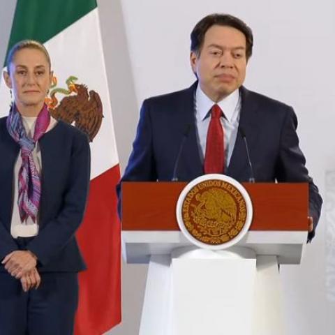 Mario Delgado, Secretario de Educación Pública y Claudia Sheinbaum, Presidenta de México 