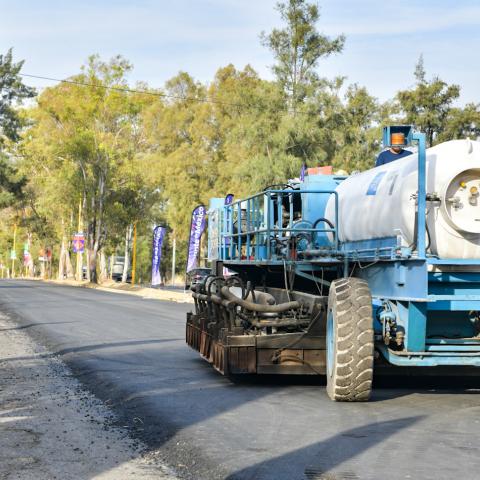Repavimentación en la salida a Calvillo 