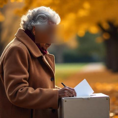 Señora votando