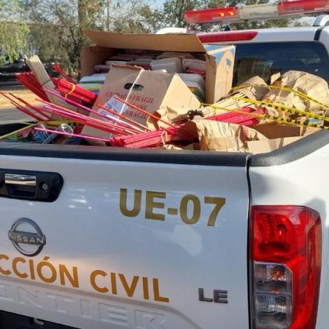 Suman casi 2 mil kg de pirotecnia decomisada en Aguascalientes durante temporada 