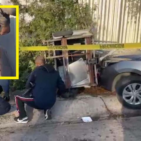 La calle estaba tan inclinada que el freno de mano y un trozo de madera no fueron suficientes