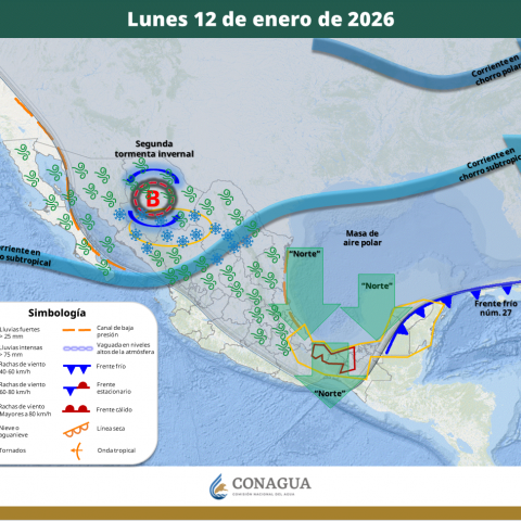 México espera tormentas y frío extremo esta semana