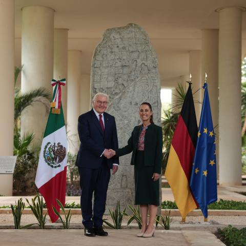 Claudia Sheinbaum y Frank-Walter Steinmeier
