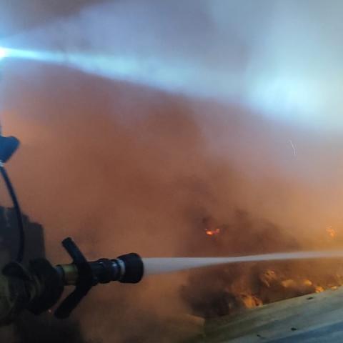 Bomberos combatieron un fuerte incendio en una vivienda donde el fuego consumió basura, dañó la estructura y acabó con la vida de una mascota