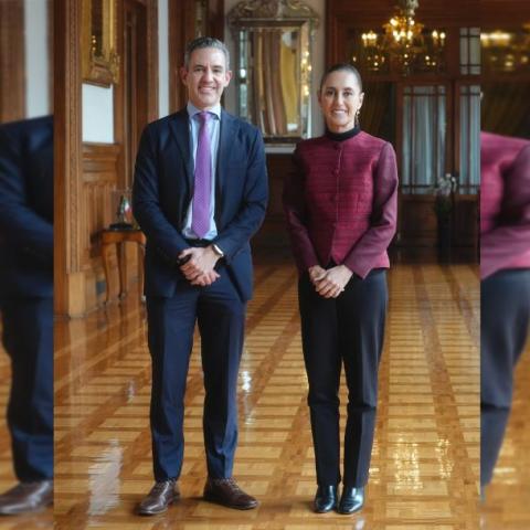 Claudia Sheinbaum y David Vélez Osorno 