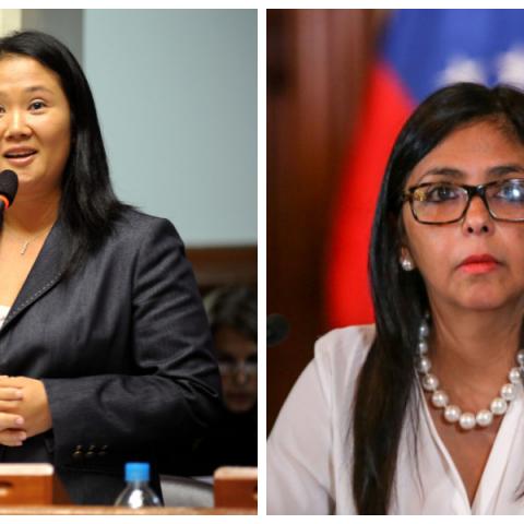 Keiko Fujimori y Delcy Rodríguez