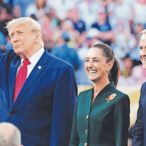 Sheinbaum conversió con Trump y Carney durante final del Mundial