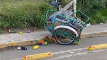 Triciclo del pepenador arrollado 