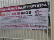 Maestros de CBTIS trabajan bajo protesta, y exigen plazas al gobierno federal