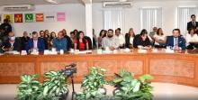 Partidos presentes en toma de protesta en el IEE