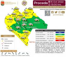 Alertan por lluvias intensas en Chiapas 