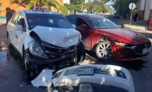 El accidente ocurrió en calles de la Colonia Gremial y dejó como saldo solo daños materiales