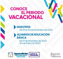 Vacaciones escolares arrancan el 19 de diciembre