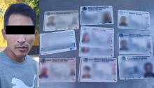Le encontraron dos tarjetas bancarias y al menos 10 credenciales de elector