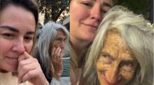 María José ayuda a mujer con demencia senil a llegar a casa