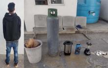 El ladrón se llevaba hasta las cámaras de seguridad del plantel ubicado en Valle de los Cactus