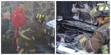 Se incendia camioneta de Alfredo Adame en plena calle