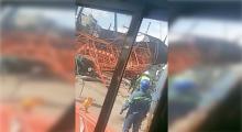 Andamio caído en Metro de CDMX