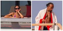 Lewis Hamilton y Eiza González son captados juntos paseando en un yate