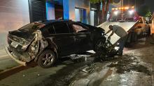 El accidente ocurrió la madrugada de este sábado en el puente vehicular de Convención y Alameda