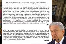 INE ordena quitar la "advertencia contra conservadores" de las mañaneras de AMLO