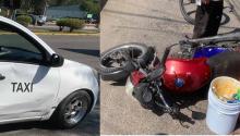 El percance ocurrió sobre Paseo de los Chicahuales hasta donde llegaron Policías de Jesús María y paramédicos en su auxilio