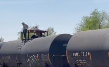 Migrantes sobre tren