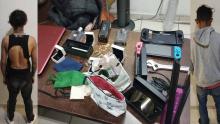 Les encontraron el botín que acaban de lograr de una finca ubicada en la calle Rafael Gómez