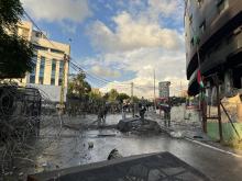 Manifestaciones en Beirut frente a la Embajada de Estados Unidos en solidaridad con Palestina