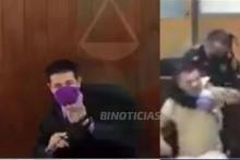 Imputado enloquece en audiencia de CDMX a ataca al juez
