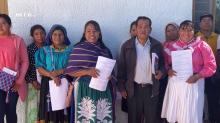 Índigenas manifestándose en instalaciones del IEE el pasado noviembre