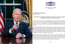 Biden advierte de represalias por la muerte de sus soldados en Jordania